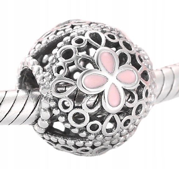

Charms Koralik Ażurowy Kwiatek Srebro S925