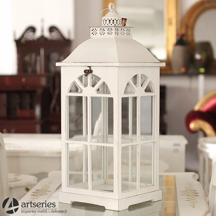 Komplet drewnianych białych lampionów latarni Marka inna