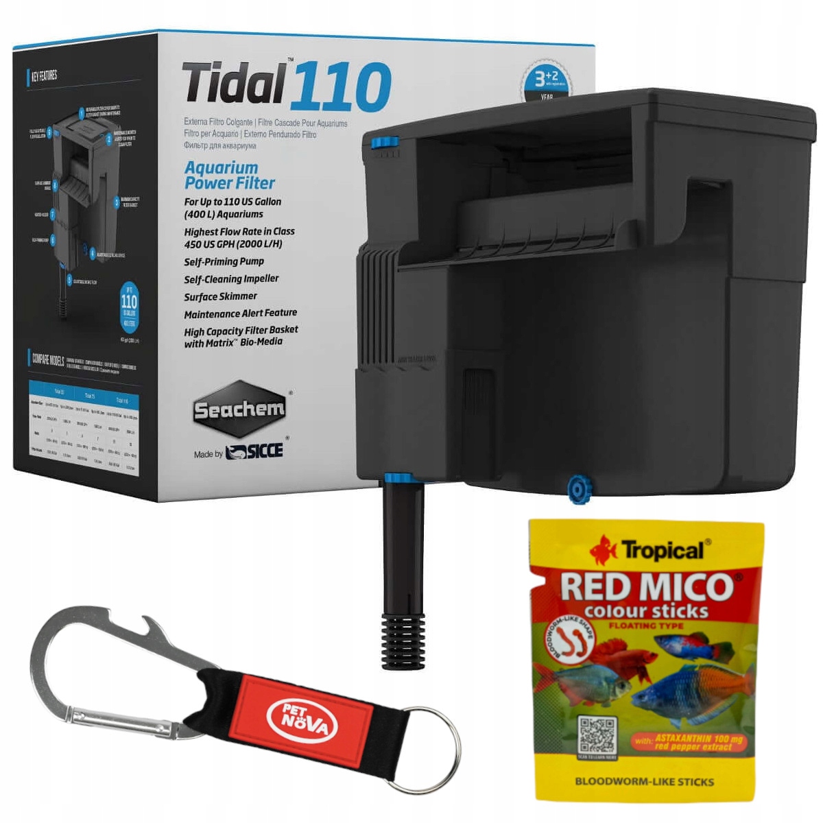 Levně Seachem Tidal 110 Kaskádový filtr pro akvárium 10W 2000L/H Matrix