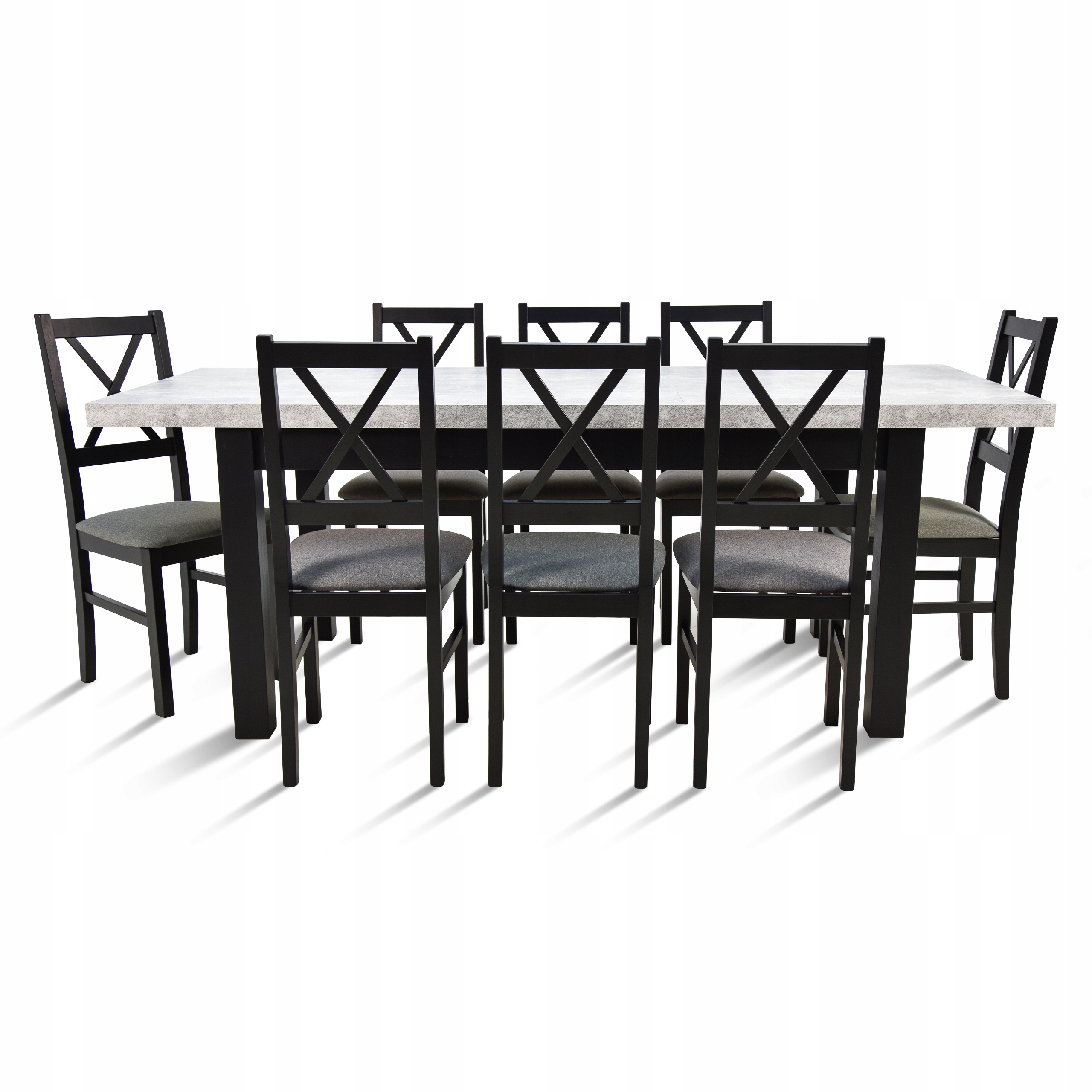 

Zestaw do salonu Stół drewno 90x160/210 8 krzeseł