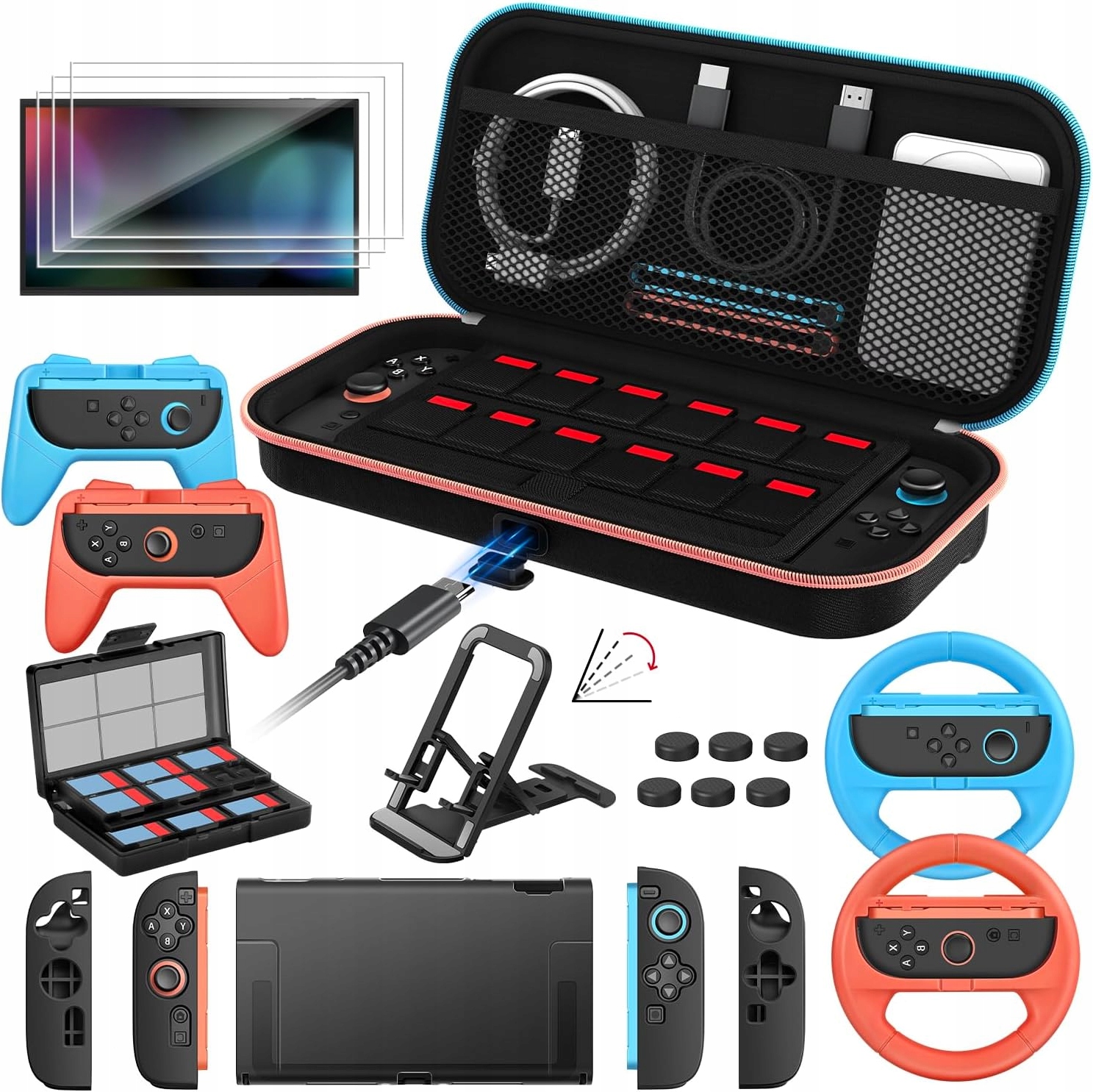ZESTAW AKCESORIÓW 21W1 DO SWITCH 2 TORBA ŁADOWANIA POKROWIEC OCHRONNY