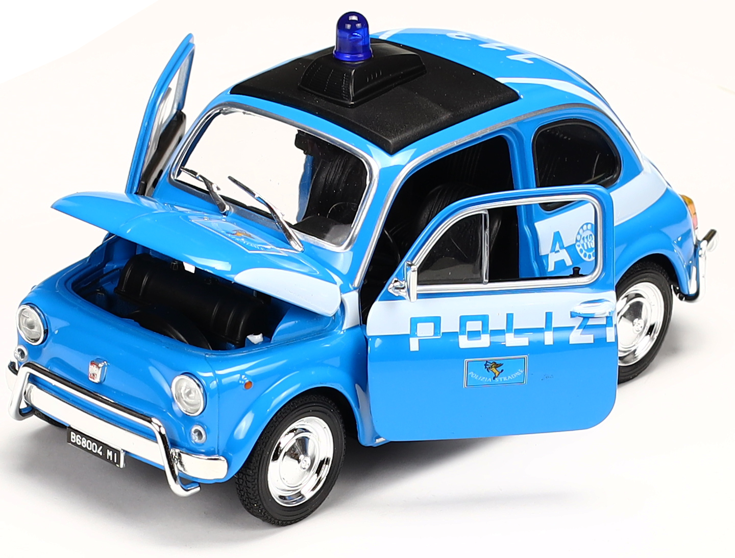 Welly Kovové Auto Nuova Fiat 500 Italská Policie