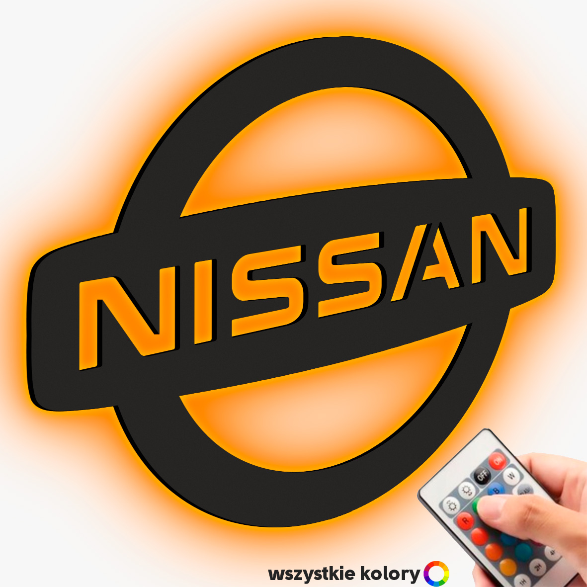 Dřevěný 3D obraz Logo Nissan Nástěnná Dekorace Dárek Noční Lampa Led