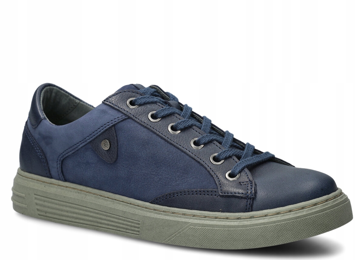 Pánské Kožené Polobotky Tmavě Modré Nagaba 4341 Pohodlné, Polské 45