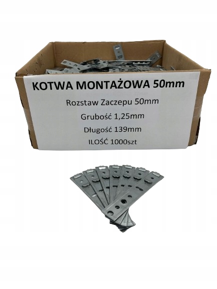 Kotvy Plechy na montáž okien Dobroplast 50 mm 1000