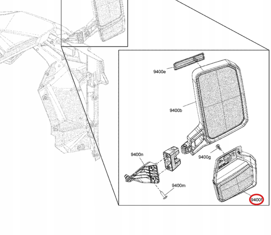 Panoramatické bočné zrkadlo pravé Brp Can-Am Maverick 705016339