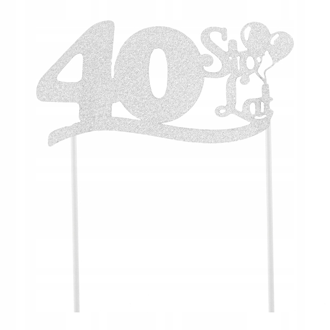 

Topper do ciasta 40 urodziny srebrny