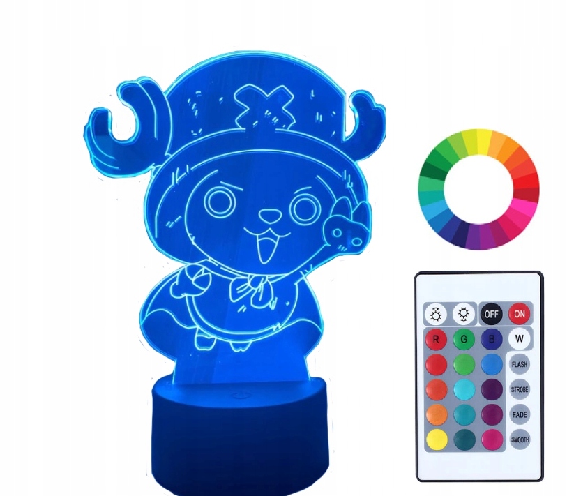 

Lampka Nocna 3D Led Imię Monkey Luffy One Piece