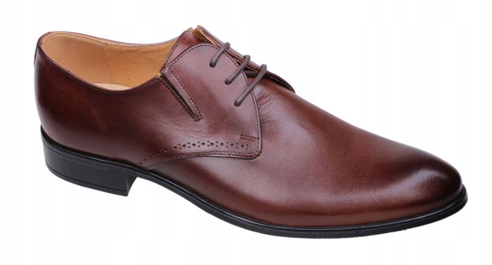 Pánské kožené polobotky elegantní Trio 3611-01-E-01-P hnědé Kůže VEL.43