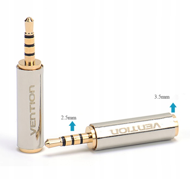 Adapter Audio Mini Jack 3.5 4pin - Micro Jack 2.5 Mikrofon + Słuchawki Stan opakowania oryginalne