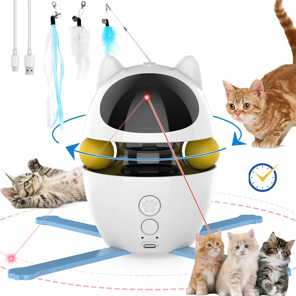 Automatická laserová interaktivní Hračka pro Pro Kočky Chytré kočičí pírko