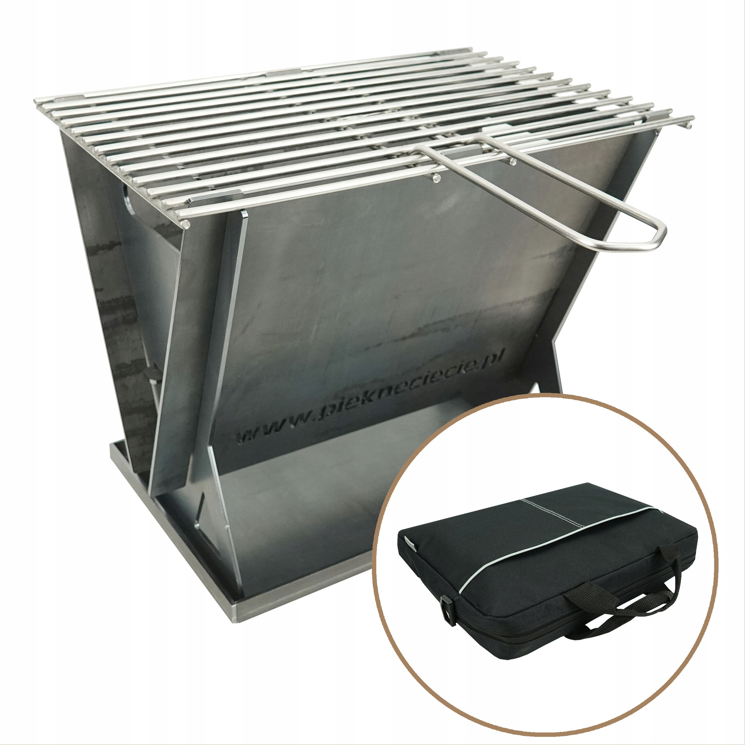Grill Turystyczny Palenisko Ogrodowe Przenośny Składany Walizka 3mm 18511