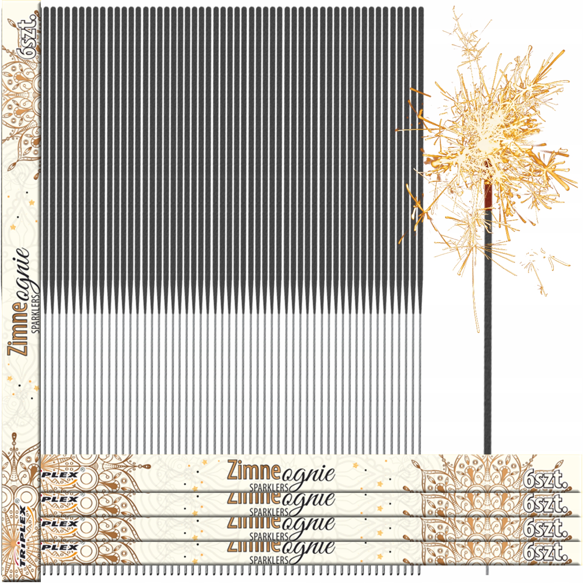 

Długie Zimne Ognie 70 cm na Wesele Ślub 30 szt.