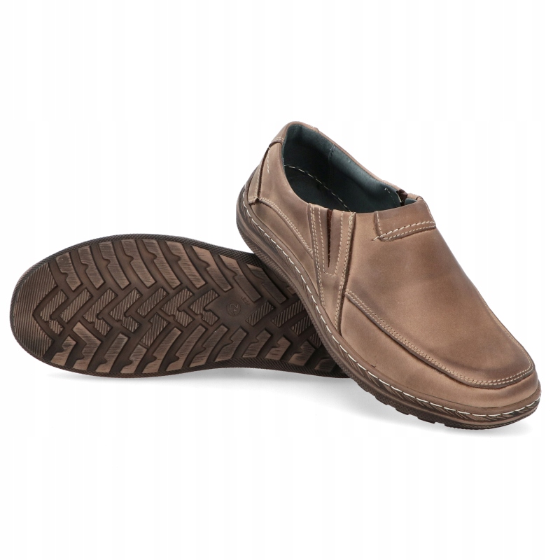 OBUWIE MOKASYNY PÓŁBUTY SKÓRA 091 BRĄZOWY 46 Model 091 BR