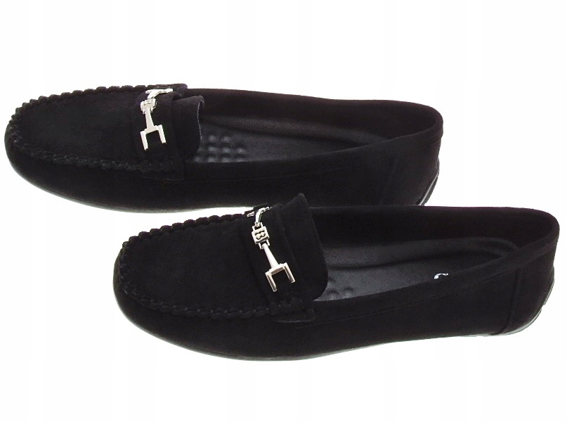 DAMSKIE ZAMSZOWE MOKASYNY Black r.38 Marka inna
