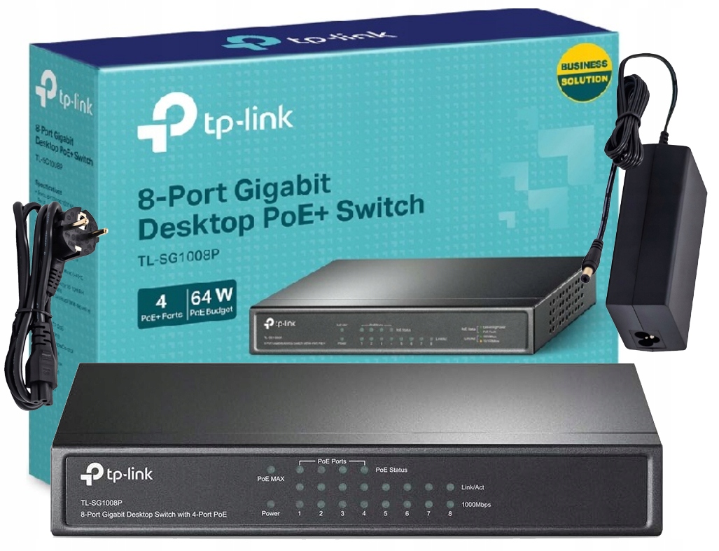 Prepínač Tp-link TL-SG1008P V7 8XLAN Poe+ Auto Recovery Najnovšia Verzia V7.0