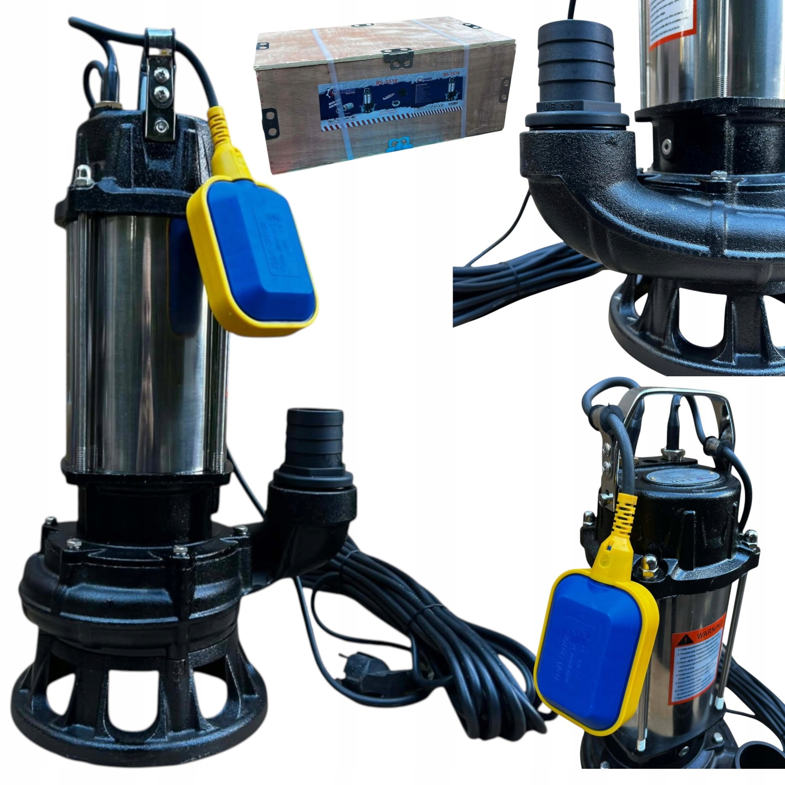 Ponorná pumpa na žumpu a špinavú vodu s plavákom 3850 W 18000 l/h 2"