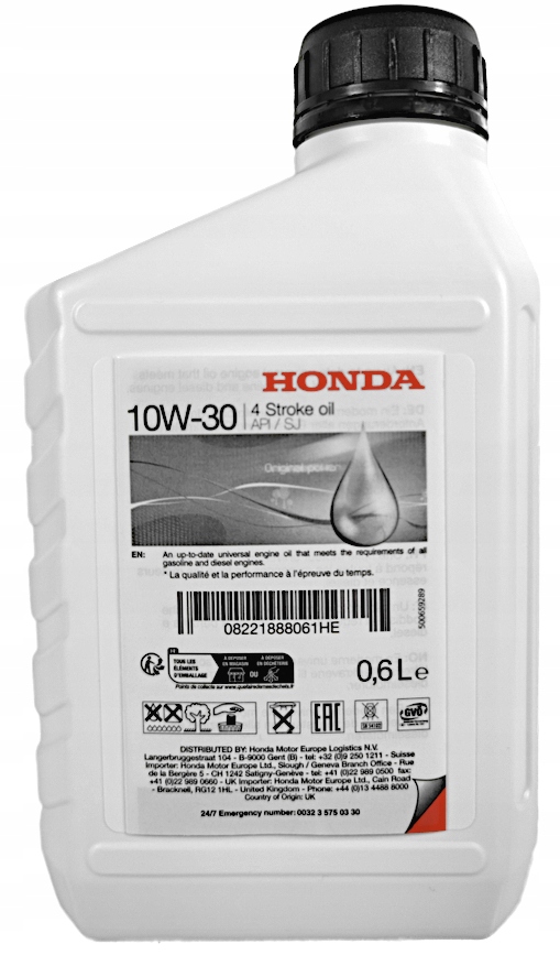 OLEJ HONDA 10W30 4T 0,6 L DO KOSIAREK TRAKTORKÓW ŁODZI AGREGATU ORYGINAŁ Typ olej