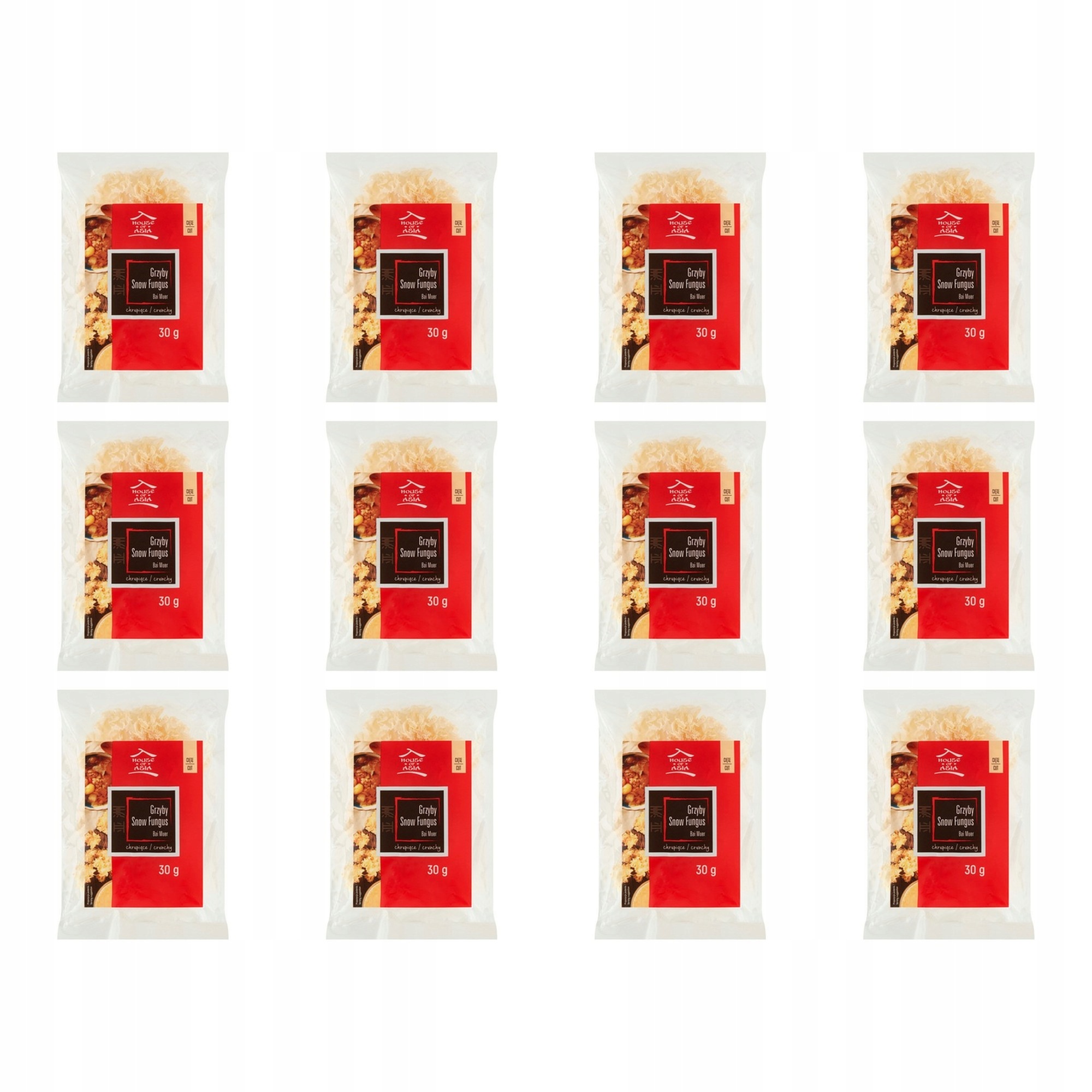 12x 30g House Of Asia grzyby snow fungus cięte Bai Muer Dec.grzyby