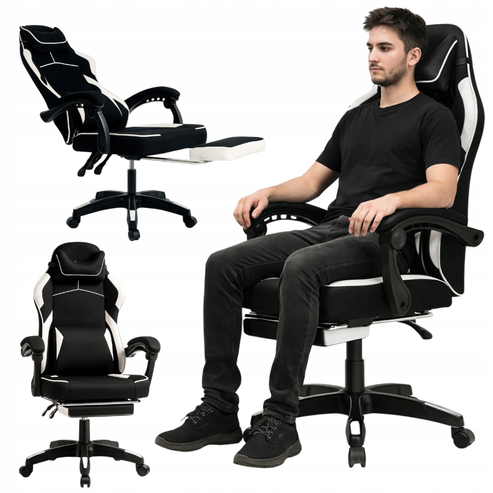 Fotel Gamingowy Krzesło Gracza Obrotowe Biurowe Do Biurka Nauki Gry