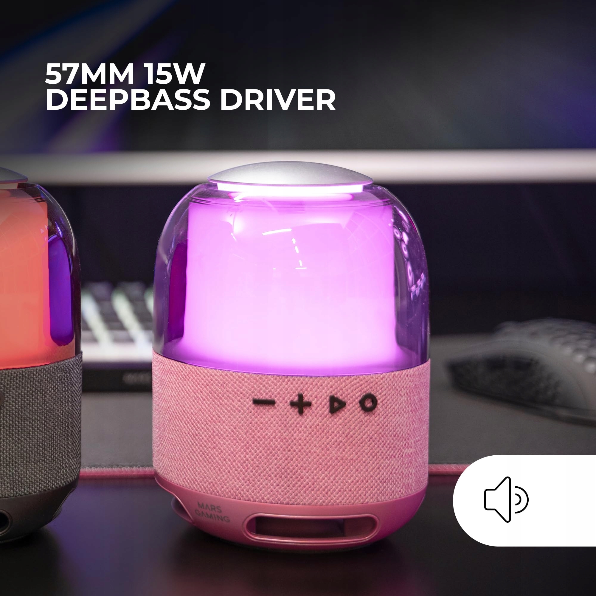 MARS GAMING Kompaktowe Głośniki RGB Do Gier MSCUBEW — miniatura 2