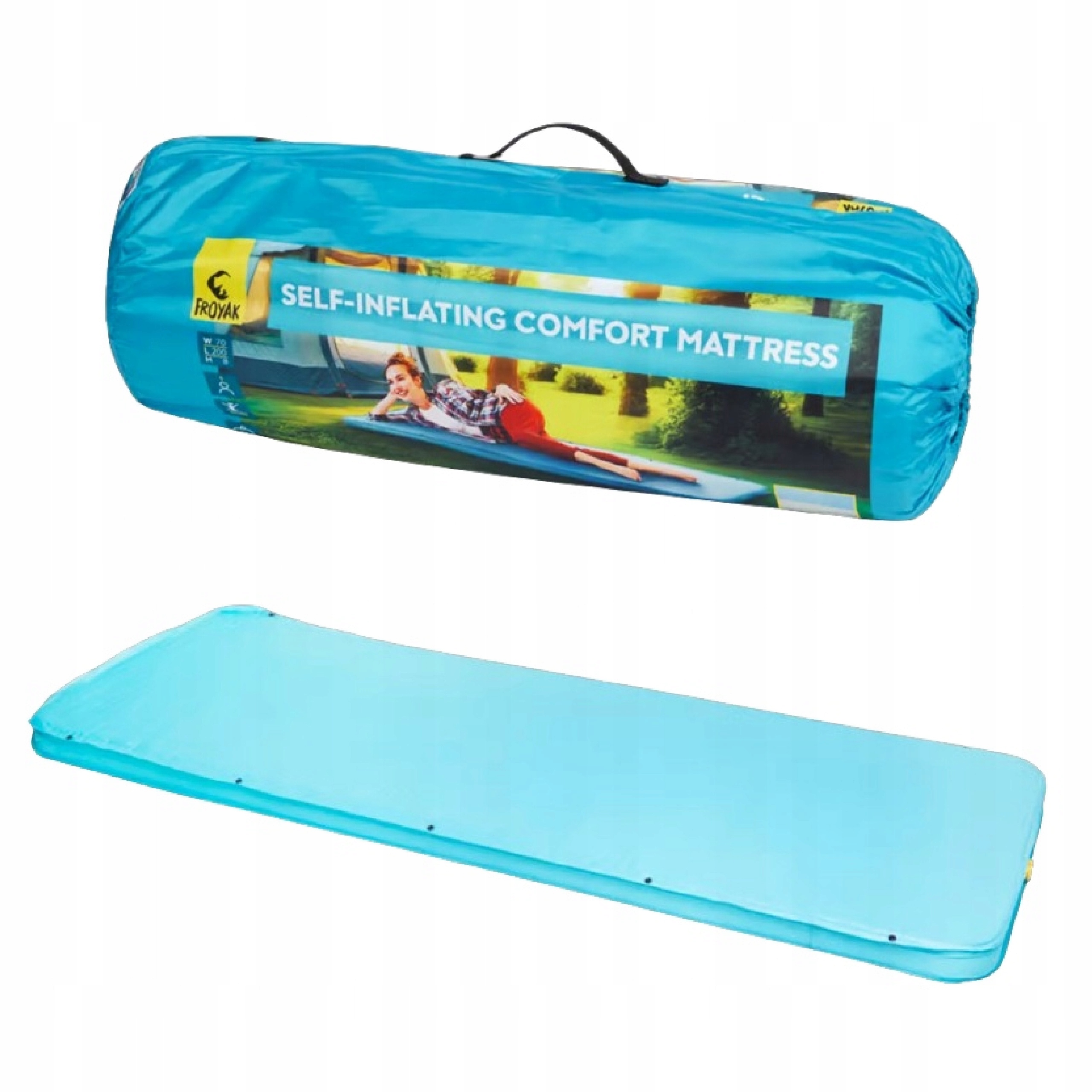 Materac Samopompujący Froyak piankowy turystyczny 200 x 70 x 8 cm