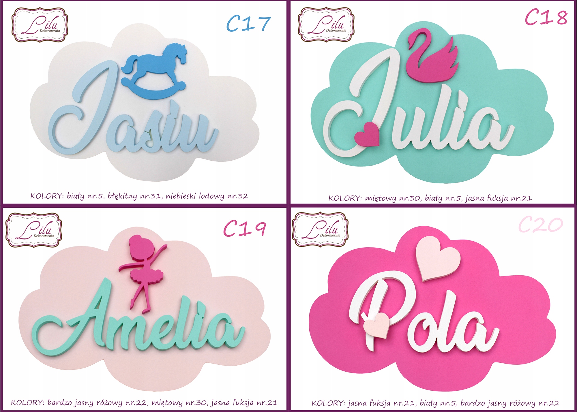 CHMURKA LITERKI IMIĘ DZIECKA 3D PREZENT NA ROCZEK Płeć chłopcy dziewczynki