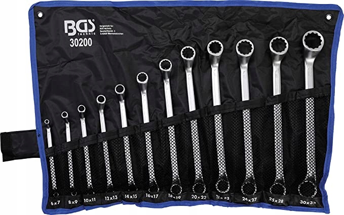 Očkové klíče ohnuté, 6-32 mm, 12 ks Bgs