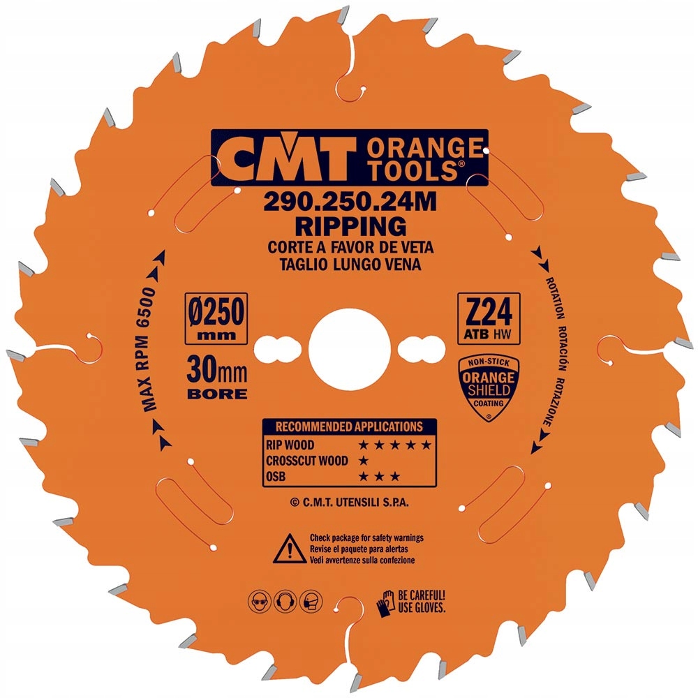 Cmt Pilový kotouč na dřevo pro podélné řezání 250 x 30 mm 24Z 290.250.24M