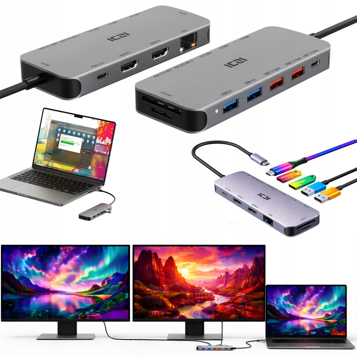 Apple stacja dokująca do MacBook Usb-c Hub Pd z funkcją ładowania zasilanie