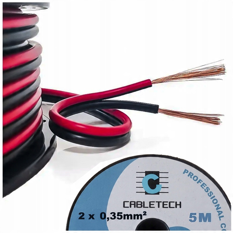 

Przewód Kabel 2 żyły 0.35mm2 czarno czerwony 5m