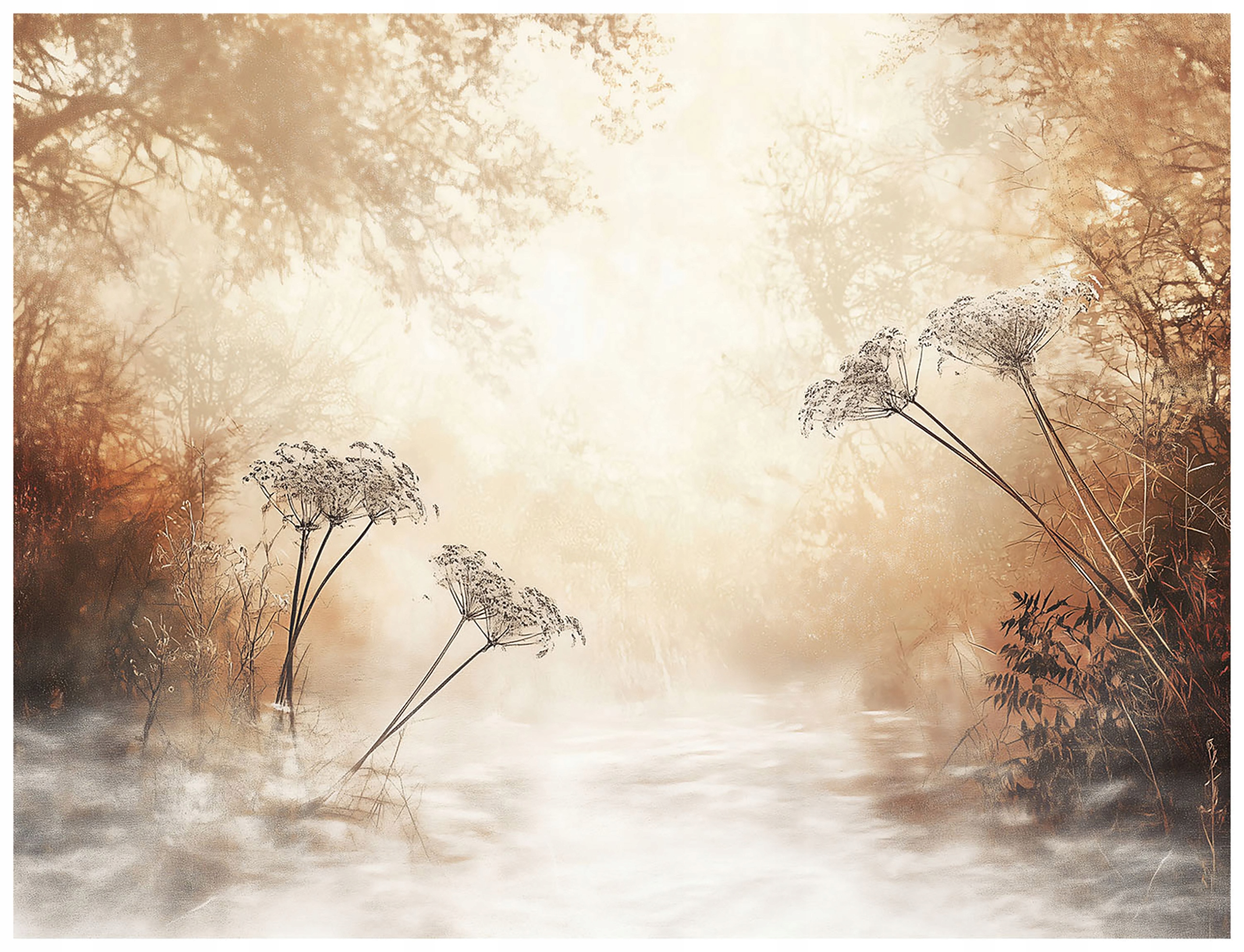 Fototapeta Tajemný les v mlze Snová krajina 368x280 lepidlo