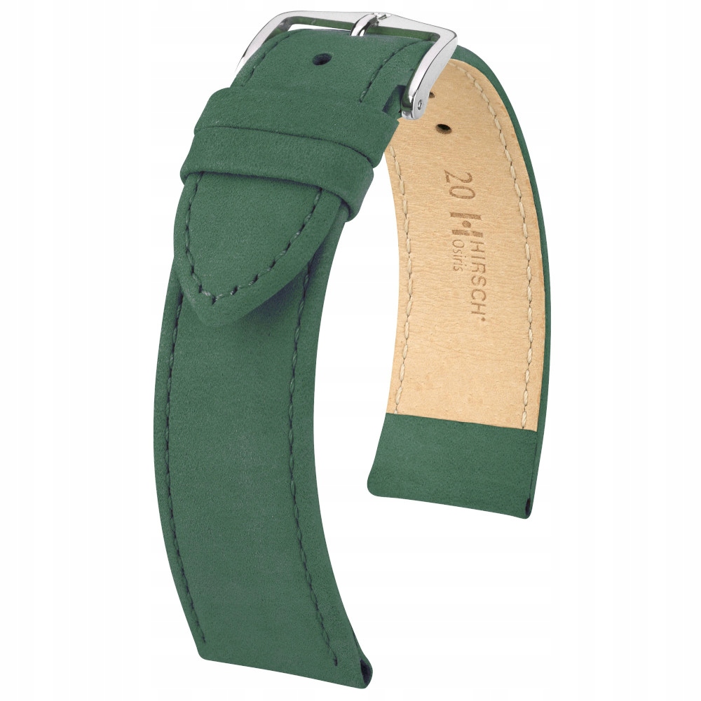 Zelený kožený opasek 12 mm Hirsch Osiris 03433140-2-12 (M)
