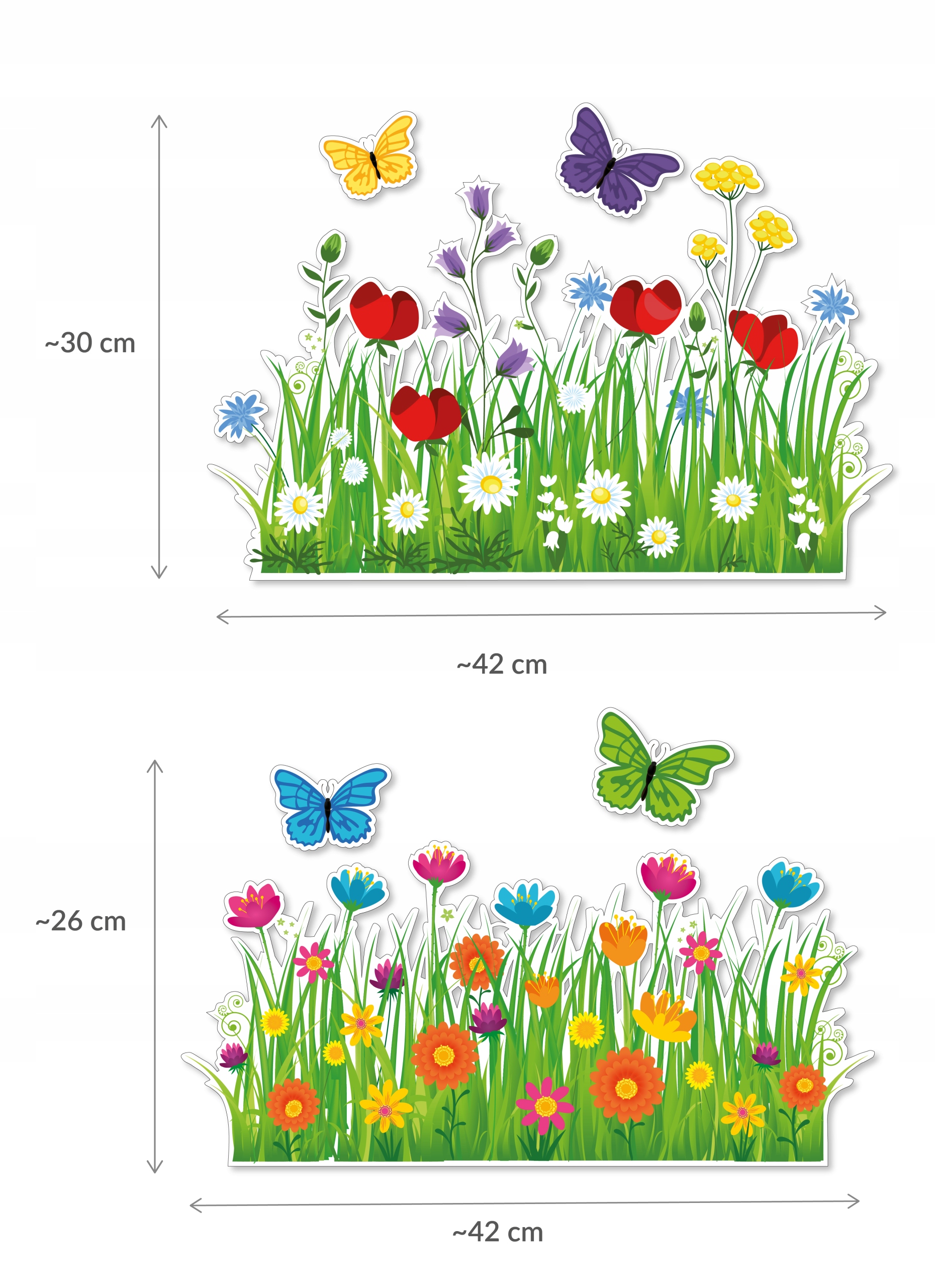 DEKORACJA WIOSENNA NA OKNA GAZETKĘ - ŁĄKA I KWIATKI (DUŻA DWUSTRONNA) EAN (GTIN) 5905080746655