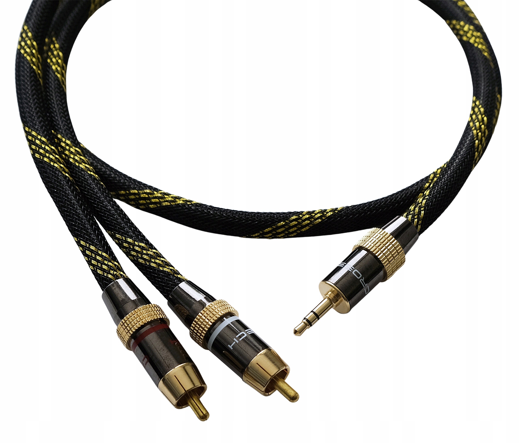 kabel AUX mini Jack 3,5- 2RCA Cinch Cross-Tech 1m Złącza minijack (3,5 mm) - 2x RCA (cinch)