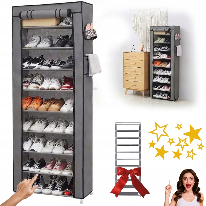 SZAFKA NA BUTY materiałowa obuwie półka REGAŁ XL Mobilna Podróżna Solidna