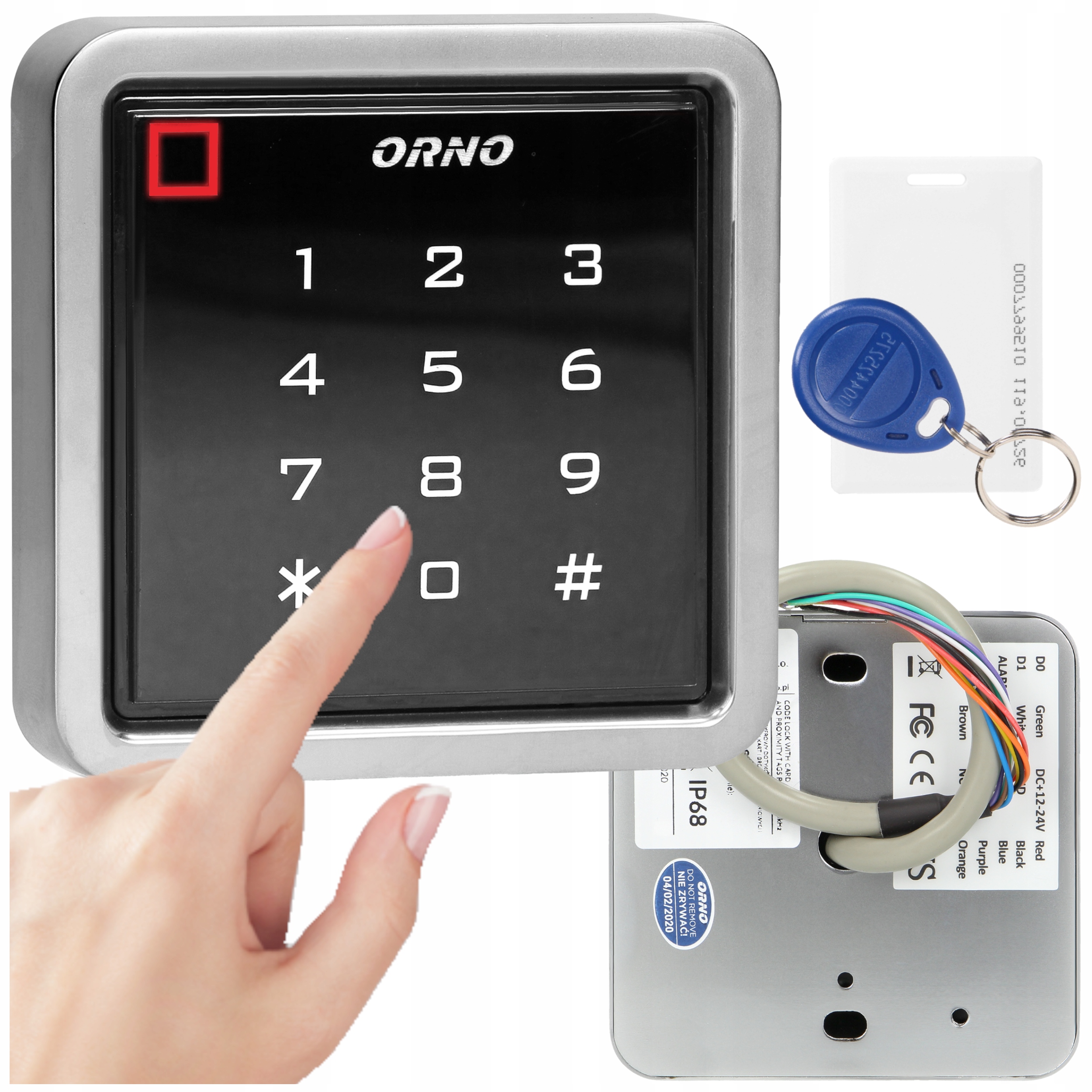 Zamek Szyfrowy Dotykowy Z Czytnikiem Breloków I Kart Zewnętrzny Wodoodporny