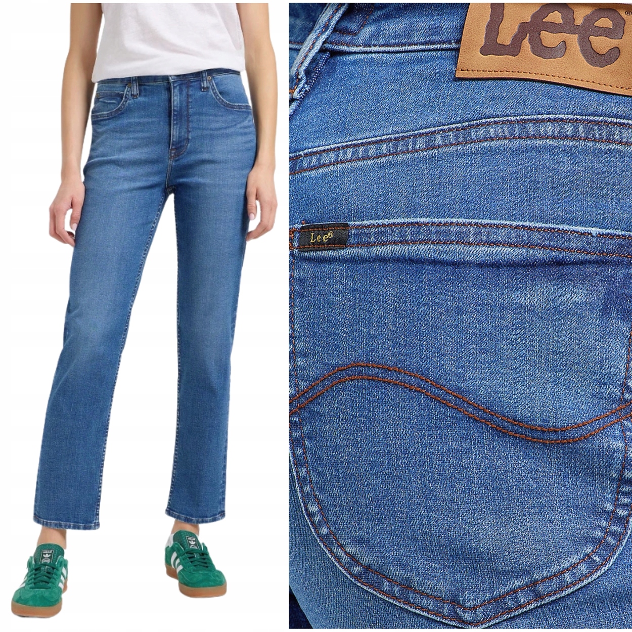 Lee Carol Hyper Mid dámské vysoké rovné džínové kalhoty 7/8 W25 L29