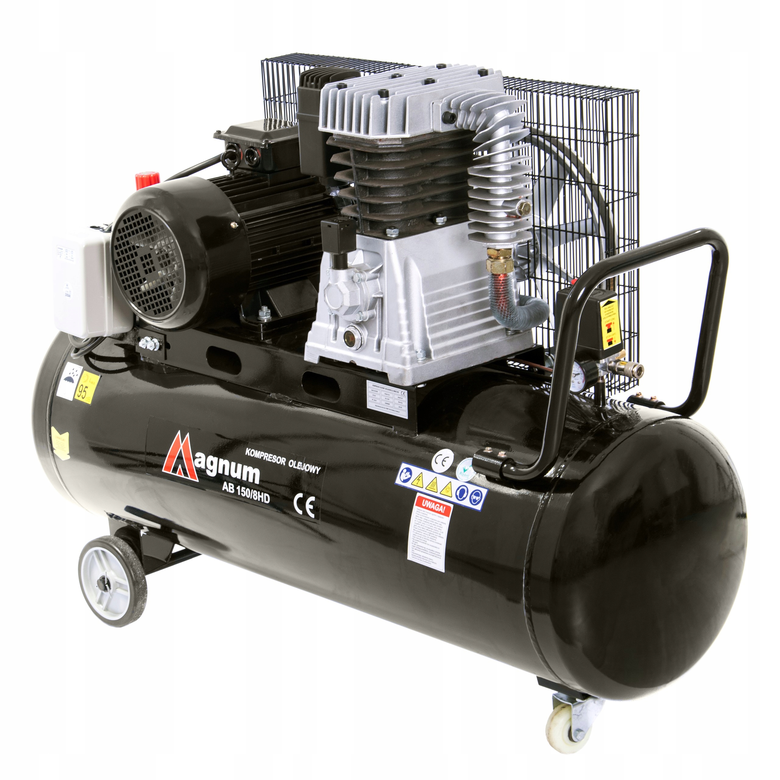 KOMPRESOR OLEJOWY SPRĘŻARKA MAGNUM 150L 4kW 800L/M Marka Magnum