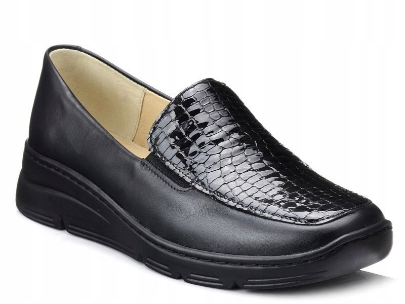 

Półbuty Na Koturnie Pesco 2112 Czarne Skórzane 40