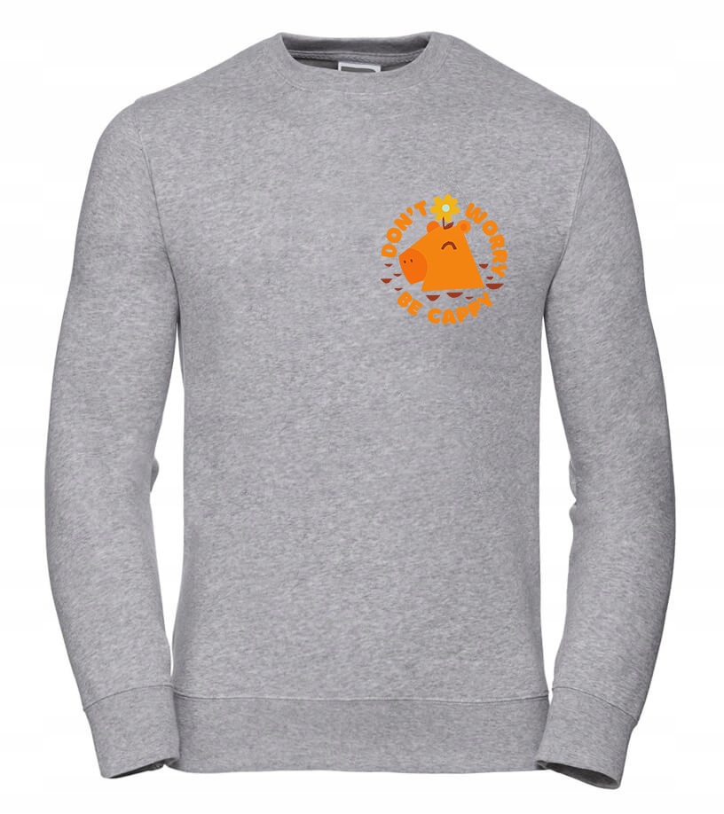 Dámská Mikina Don't Worry Be Cappy na hrudi, velikost 3XL, šedá