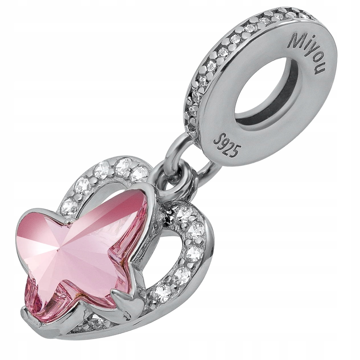 

Charms Do Pandora Motyl Serce Kryształ Srebro 925