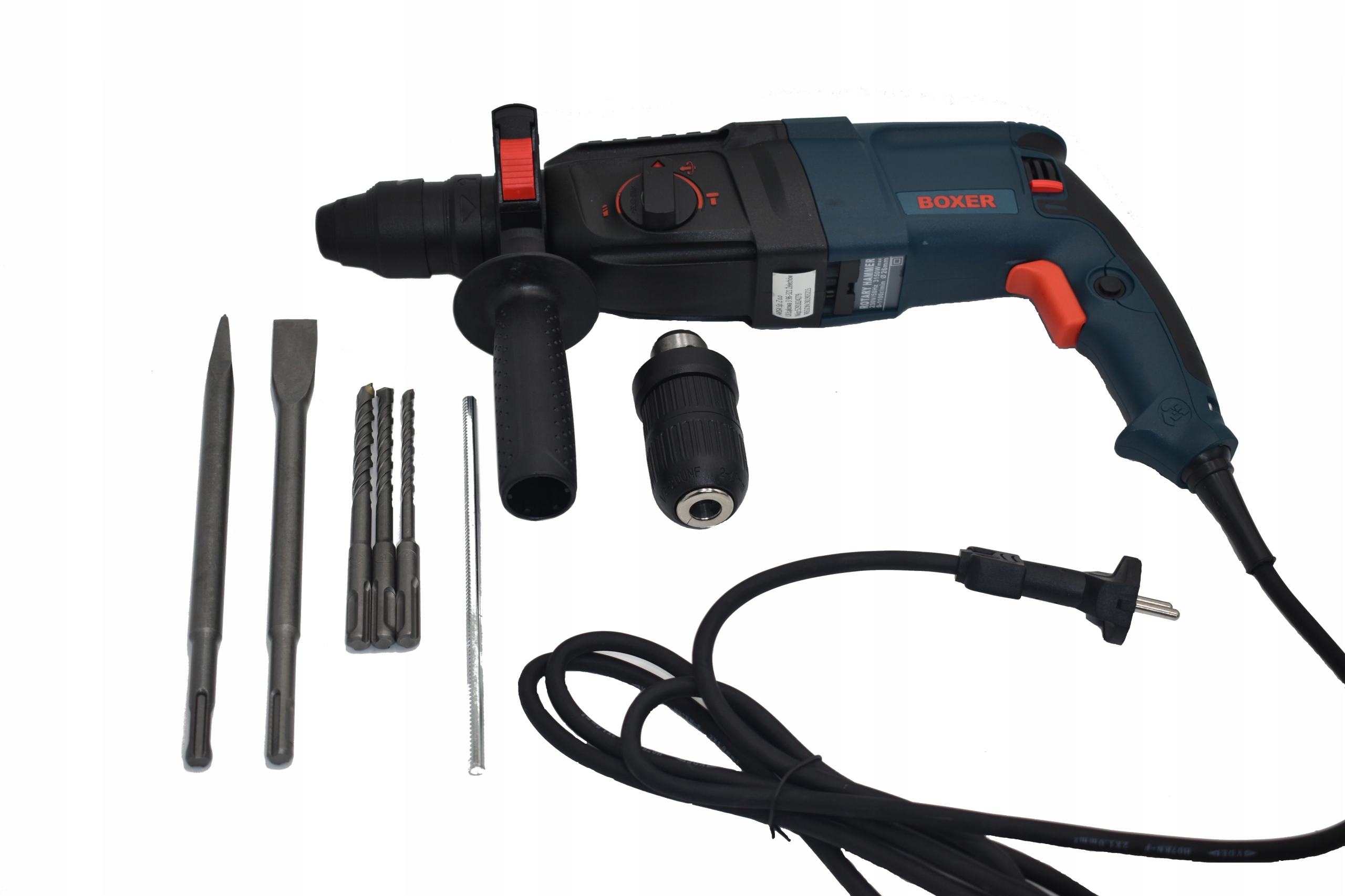 MŁOTOWIERTARKA WIERTARKA Z UDAREM MŁOT UDAROWY ZESTAW SDS + PLUS MOCNA Prędkość obrotowa 1100 RPM