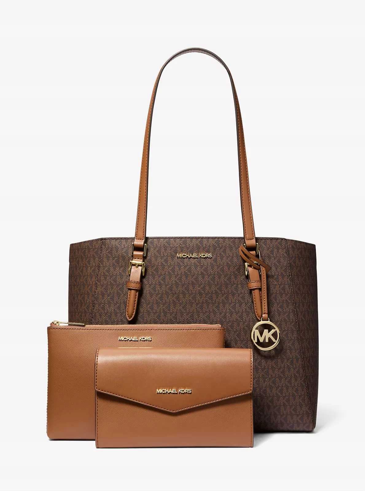 Michael Kors dámská kabelka velká a crossbody 3v1 Charlotte hnědá
