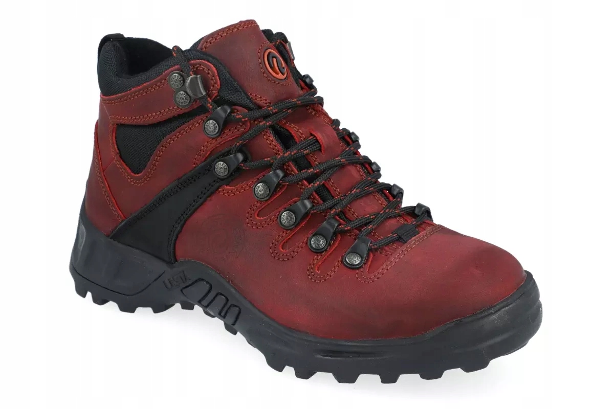 Trekkingové boty Lesta 6157 červené vysoké Outdoor kožené horské boty R41