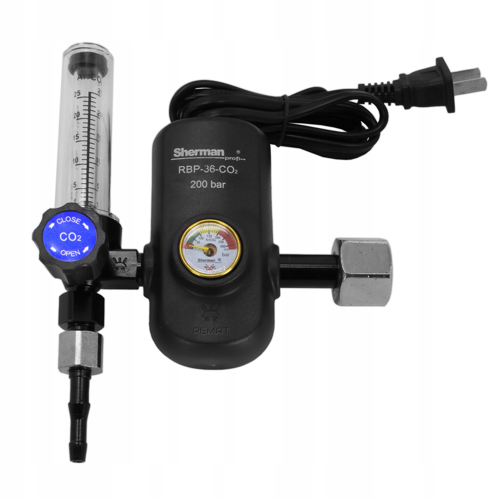 

Reduktor z rotametrem i podgrzewaczem CO2/Ar 36V