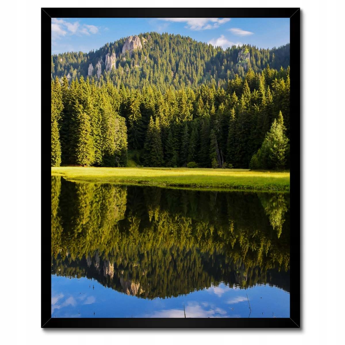 Plakáty v rámu 40x50 Horská krajina s krásnými mraky Stromy v horách
