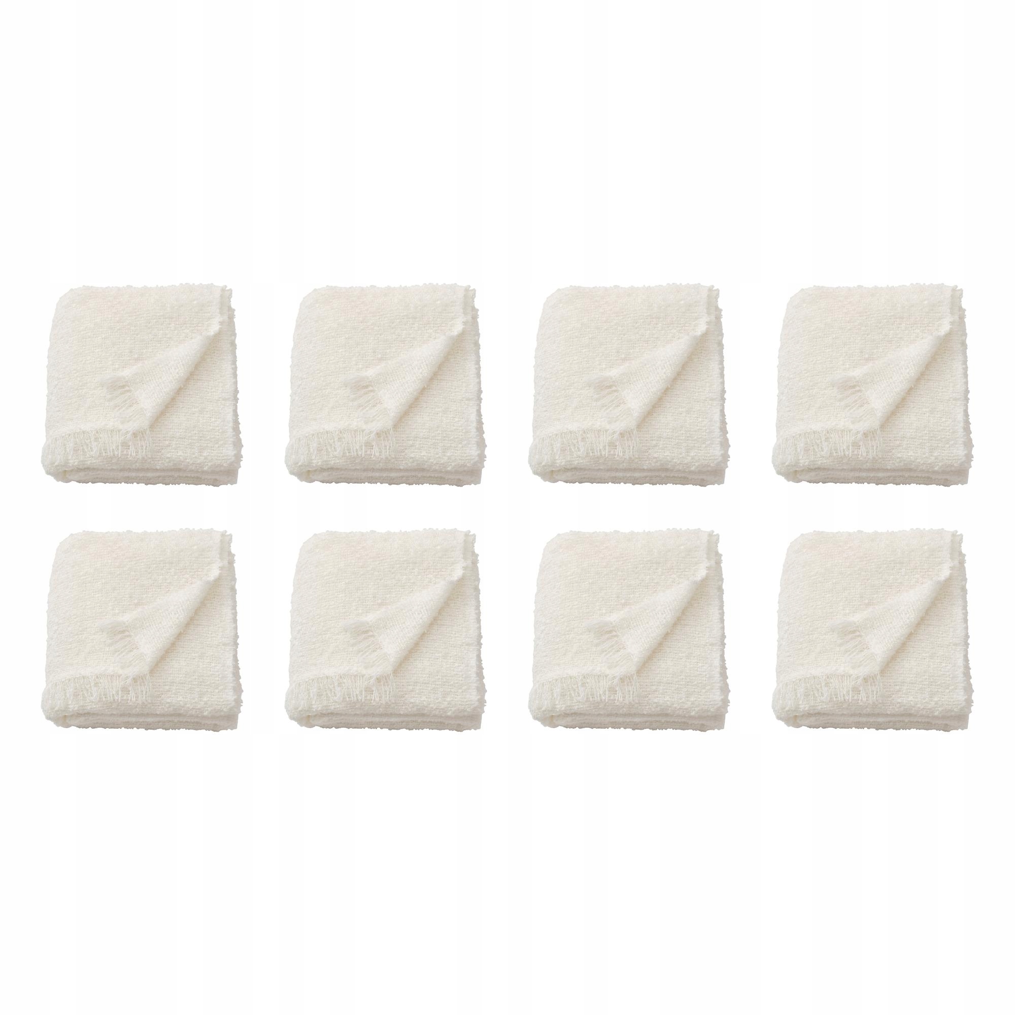 8 ks krémový pléd Sandbrodd 130 x 170 cm, recyklovaný, měkký