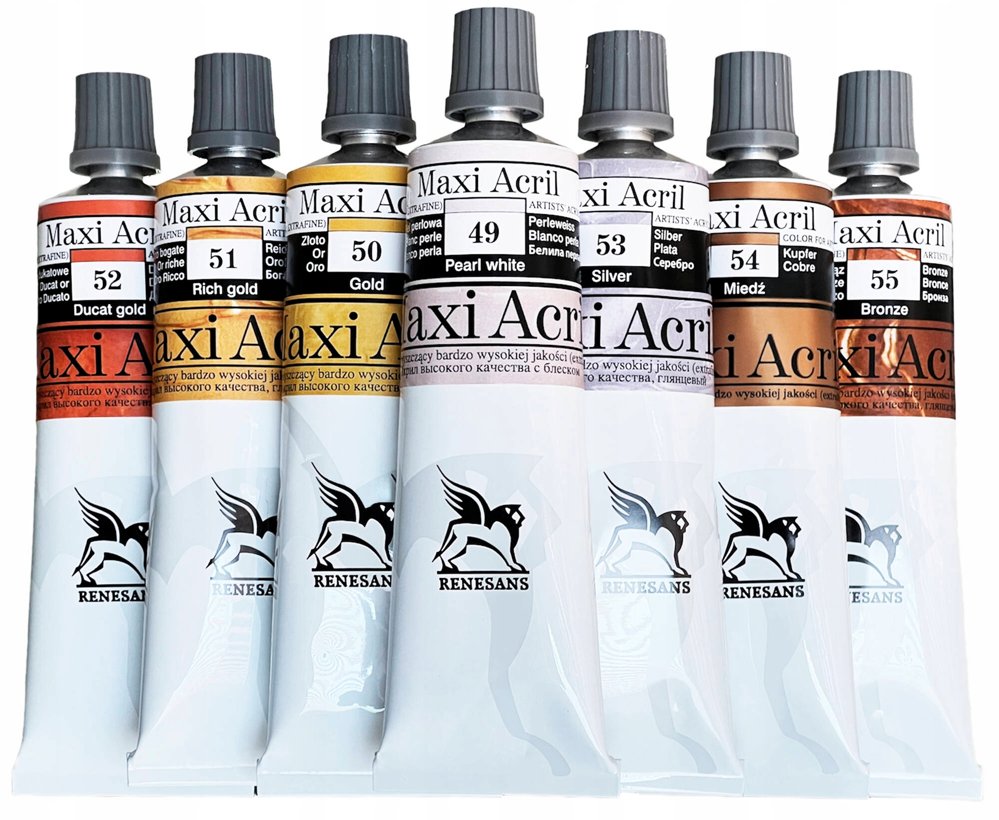 Akrylové metalické barvy 7x60ml Sada 7ks akrylových metalických barev