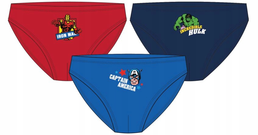 

Majtki slipy chłopięce Avengers 128 / 134 3-PACK
